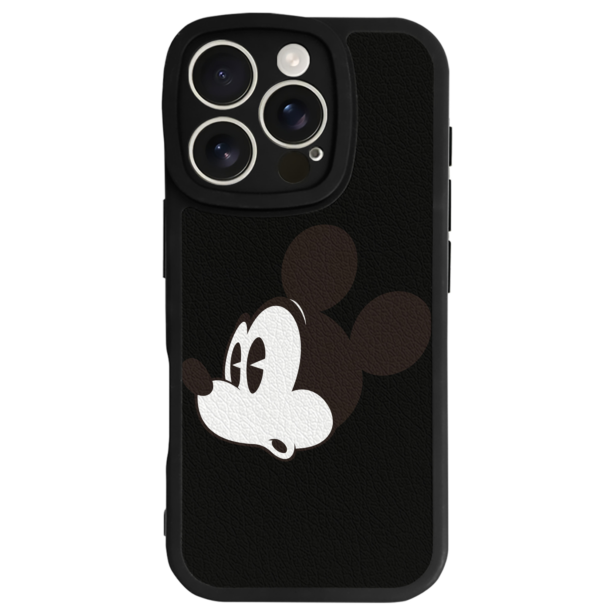 （画像用） ミッキーマウス Mickey Mouse 【iPhone 16シリーズ対応】シリコンスマホケース（レザー調） 材質：シリコン